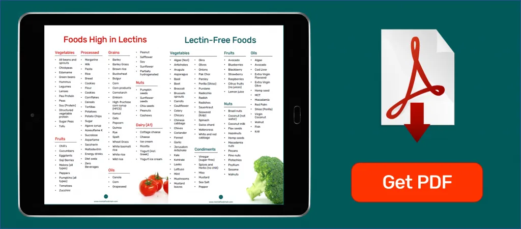 foods high in lectins and lectin free food list pdf