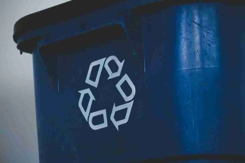 blue recycling container